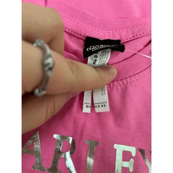 Harley Davidson Museum Girls Pink Short Sleeve Crew Neck Tee Shirt Size XS NWT - Picture 5 of 6